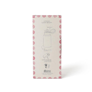 ﻿Cardboard packaging that the Whamisa Organic Flowers Cleansing Water comes in.